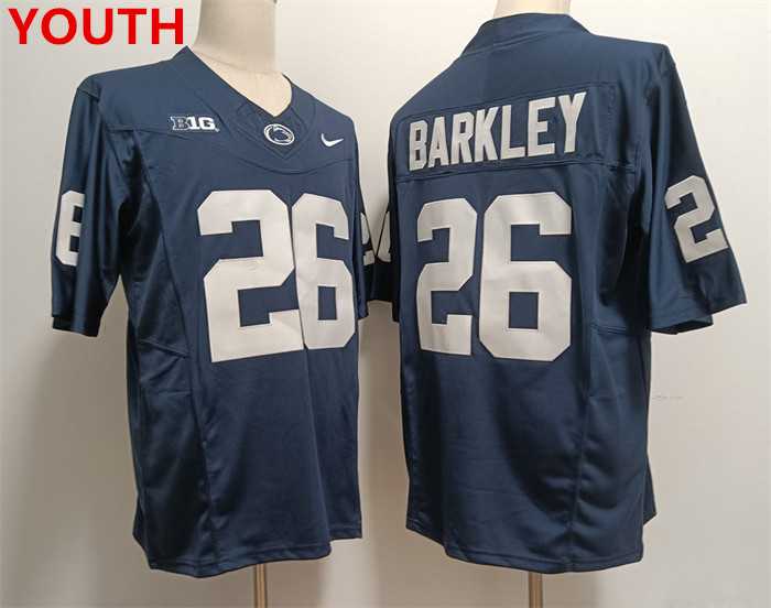 Youth Penn State Nittany Lions #26 Saquon Barkley Navy Stitched Jersey->ncaa youth->NCAA Jersey